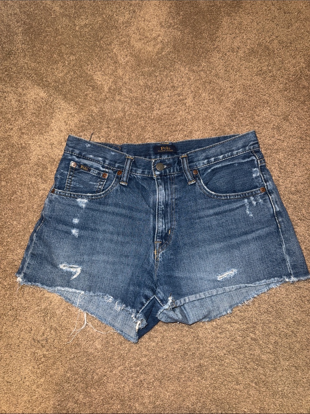 Polo by Ralph Lauren Women's Size 29 Blue Distressed Cutoff Jean Shorts